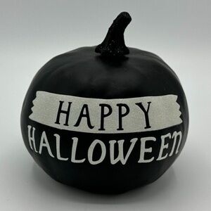 Halloween HAPPY HALLOWEEN Black and White Pumpkin